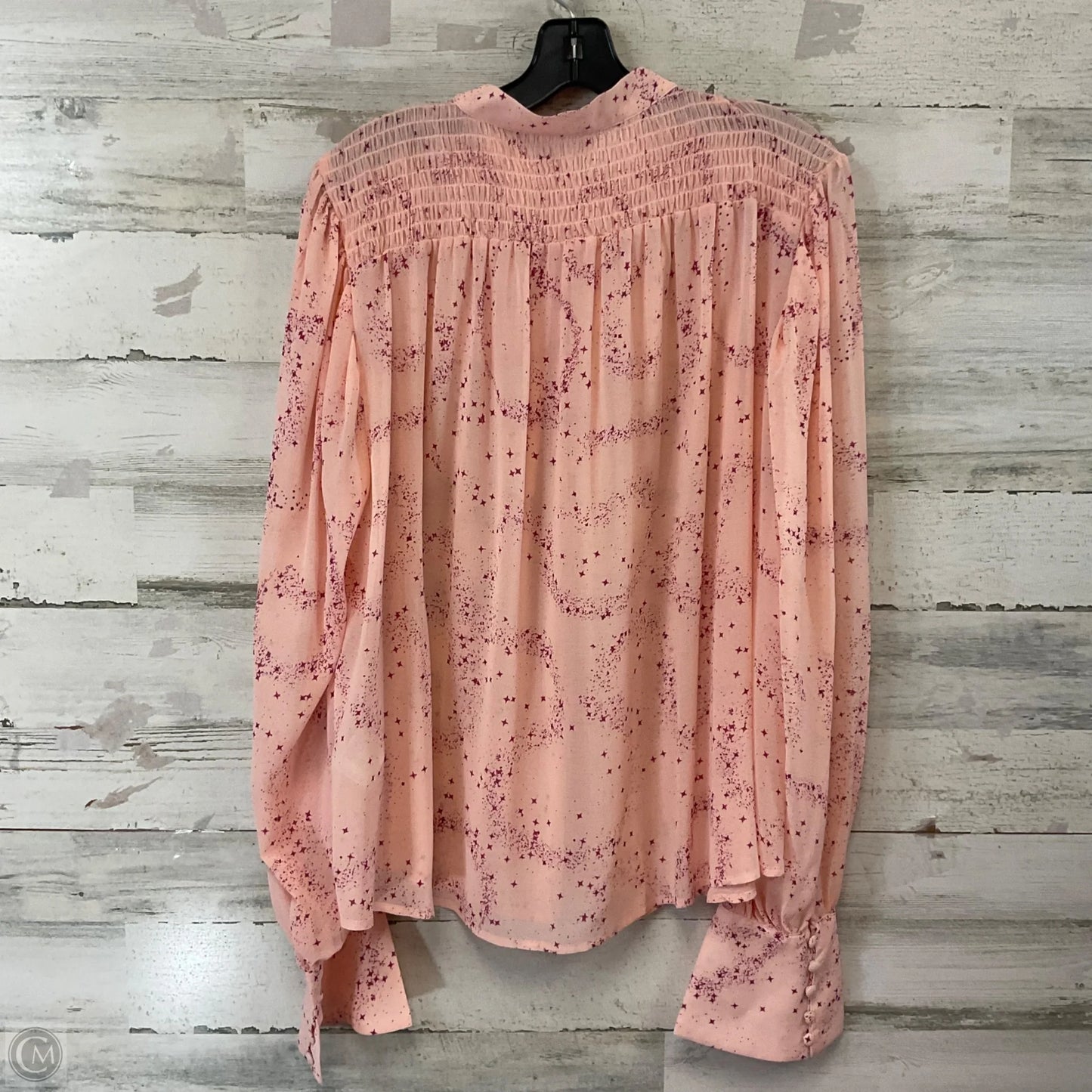 Blouse Long Sleeve By Free People In Pink, Size: L