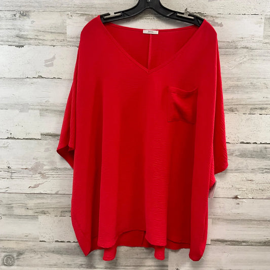 Top Short Sleeve By Jodifl In Red, Size: 1x