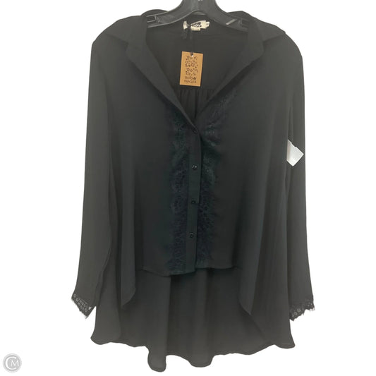 Blouse Long Sleeve By Molly Bracken In Black, Size: Xs