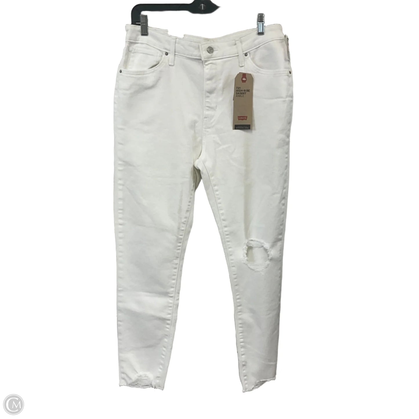 Jeans Skinny By Levis In White Denim, Size: 14
