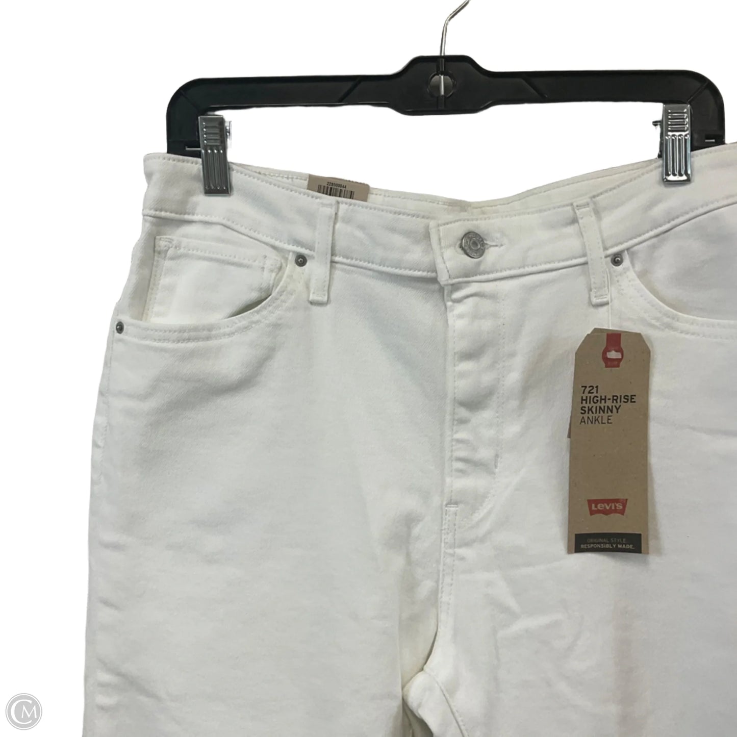 Jeans Skinny By Levis In White Denim, Size: 14