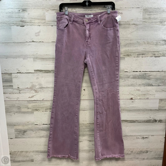 Jeans Flared By Zenana Outfitters In Purple Denim, Size: L