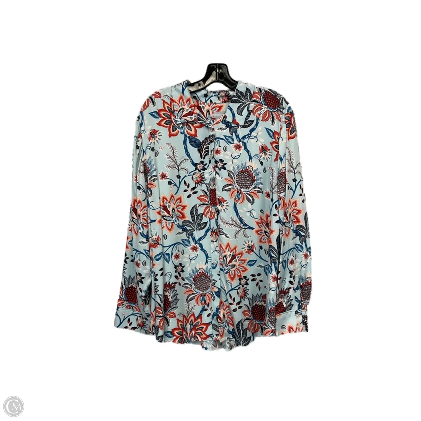 Blouse Long Sleeve By Chicos In Blue, Size: Xxl