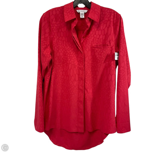 Blouse Long Sleeve By Athleta In Red, Size: Xs