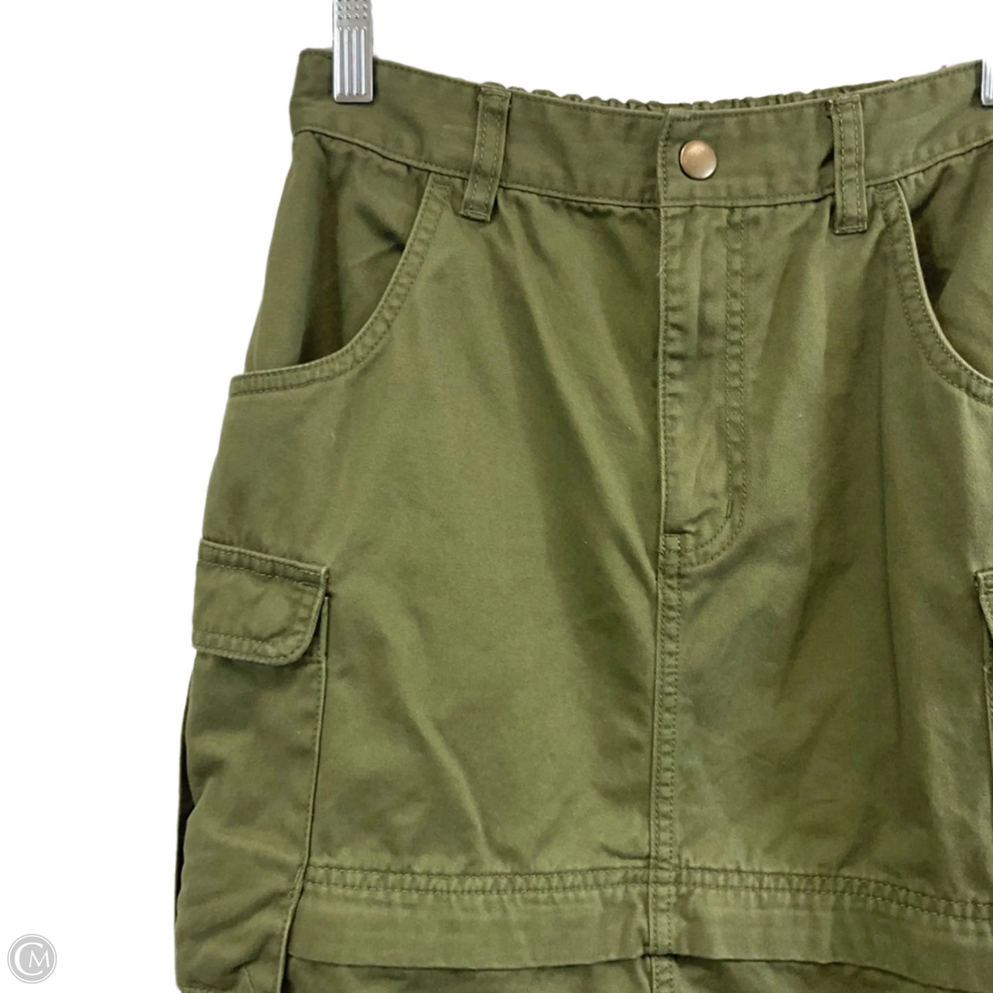 Skirt Midi By Madewell In Green Denim, Size: Xs