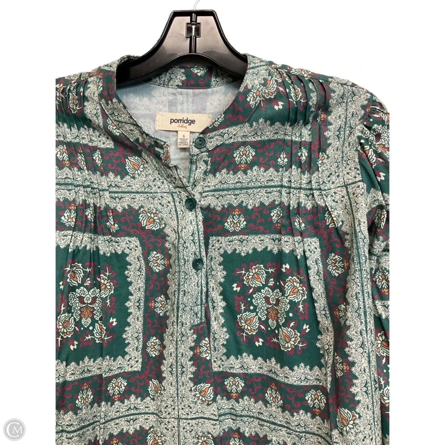 Blouse Long Sleeve By Porridge In Green, Size: S