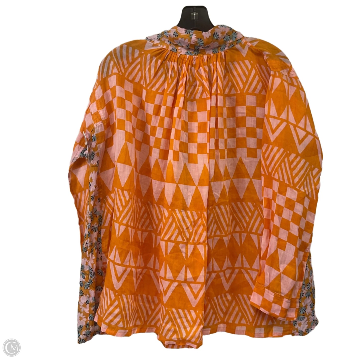 Blouse Long Sleeve By YVONNE In Orange, Size: S