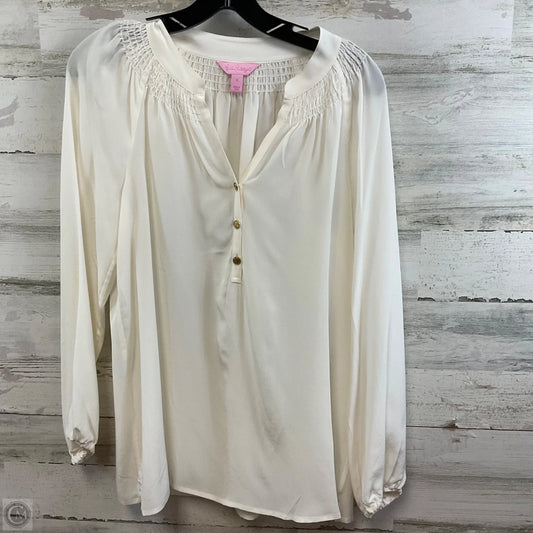Blouse Long Sleeve By Lilly Pulitzer In Cream, Size: S