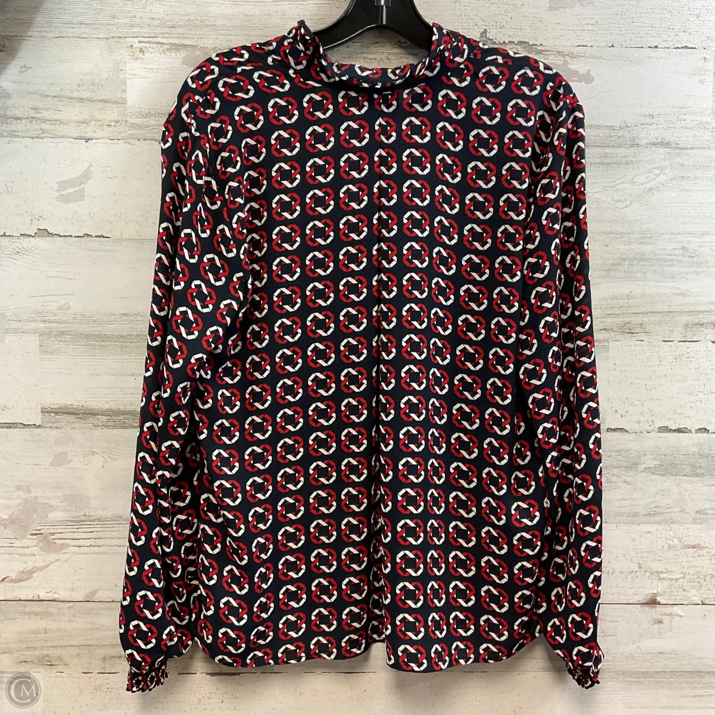 Blouse Long Sleeve By Cabi In Navy, Size: S