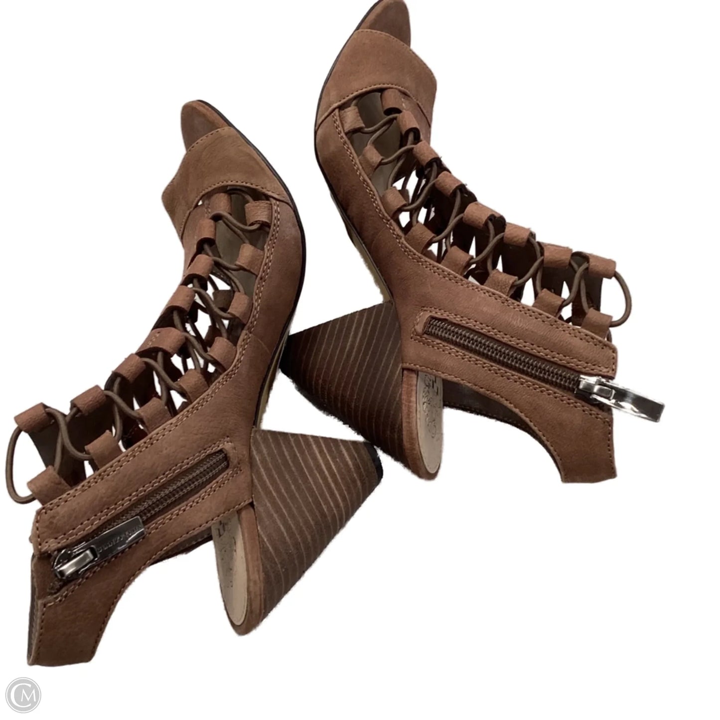Sandals Heels Block By Vince Camuto In Brown, Size: 7