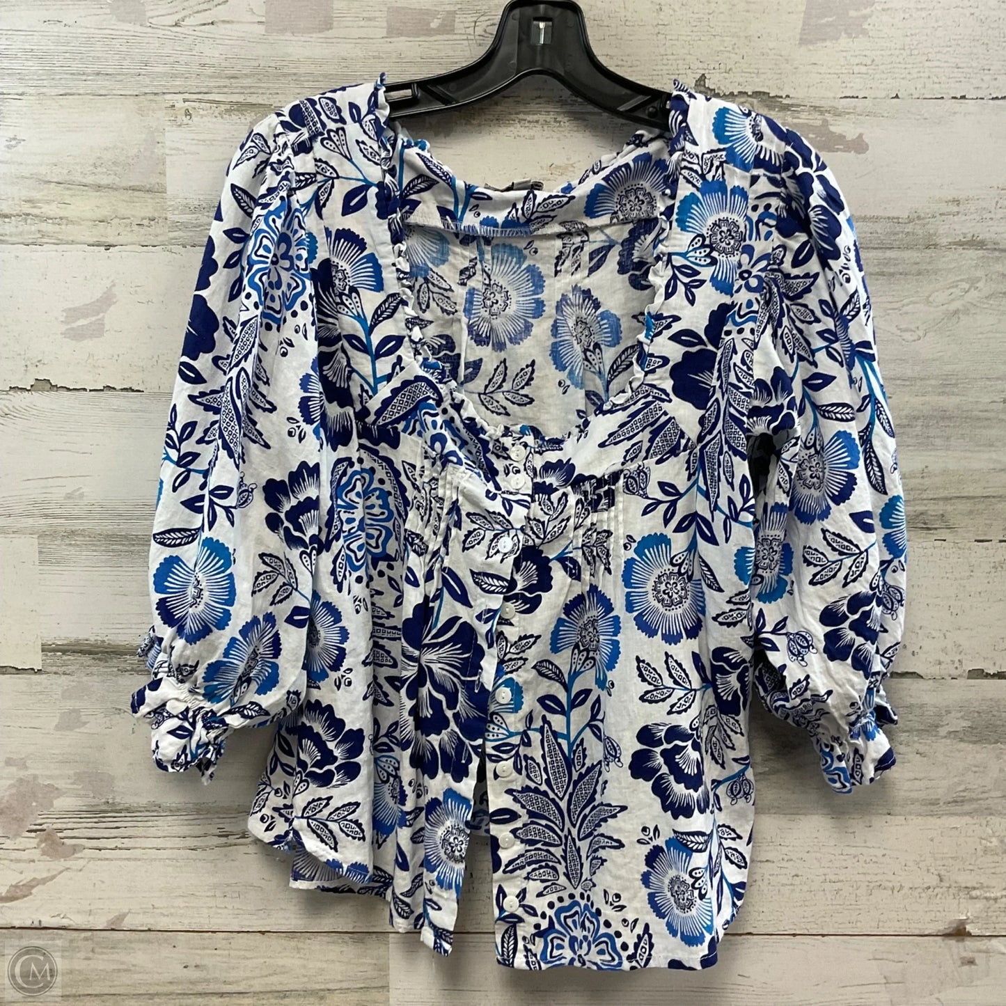 Blouse 3/4 Sleeve By Rachel Zoe In Blue, Size: S