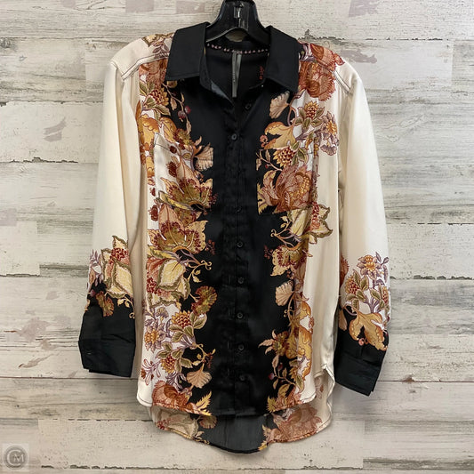 Blouse Long Sleeve By Anthropologie In Black & Cream, Size: Xxs