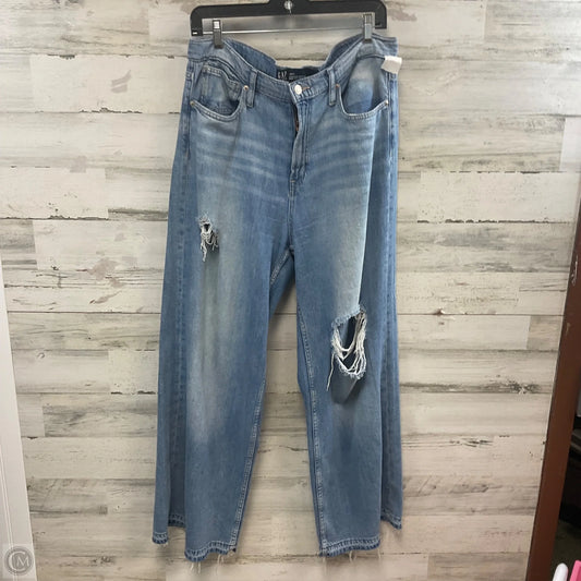 Jeans Wide Leg By Gap In Blue Denim, Size: 14