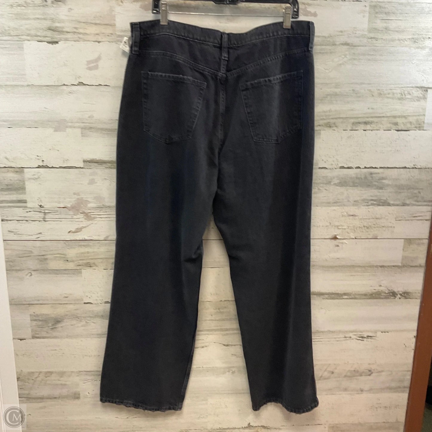 Jeans Straight By Gap In Black Denim, Size: 14