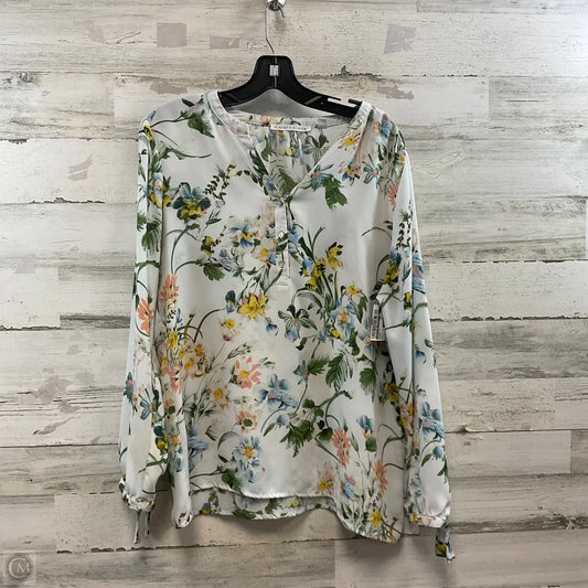 Blouse Long Sleeve By Violet And Claire In BLUE, Size: L