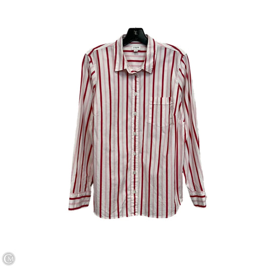 Blouse Long Sleeve By J. Crew In Pink & Red, Size: Xxl