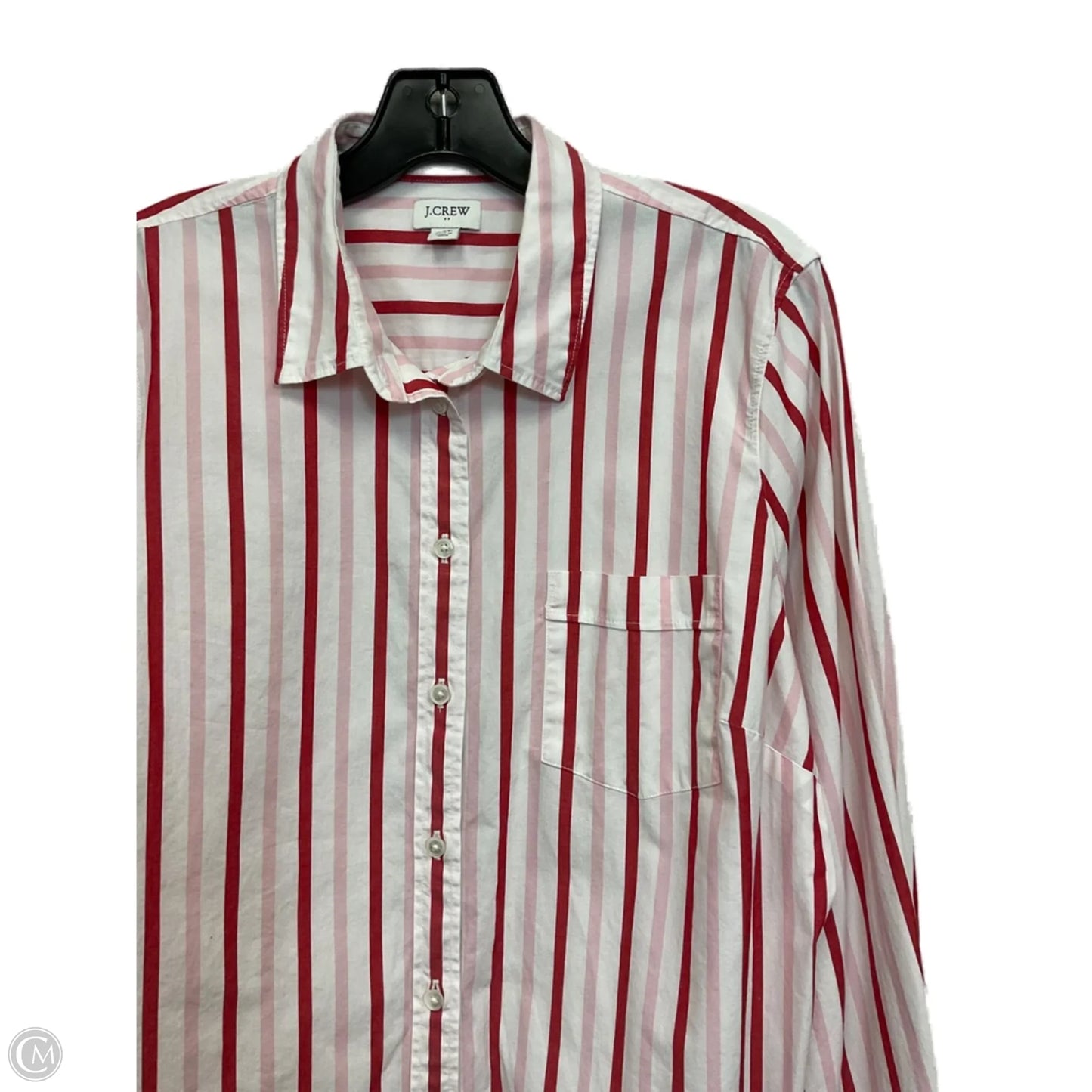 Blouse Long Sleeve By J. Crew In Pink & Red, Size: Xxl