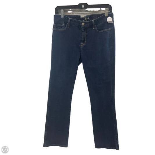 Jeans Boot Cut By 7 For All Mankind In Blue Denim, Size: 10