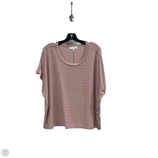 Top Short Sleeve Basic By She + Sky In Pink, Size: L
