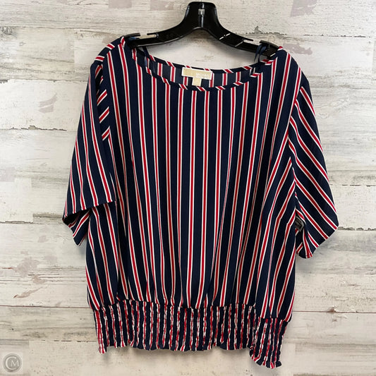 Blouse Short Sleeve By Michael By Michael Kors In Blue, Size: 2x
