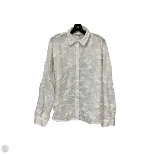 Blouse Long Sleeve By Hinson Wu In White, Size: L
