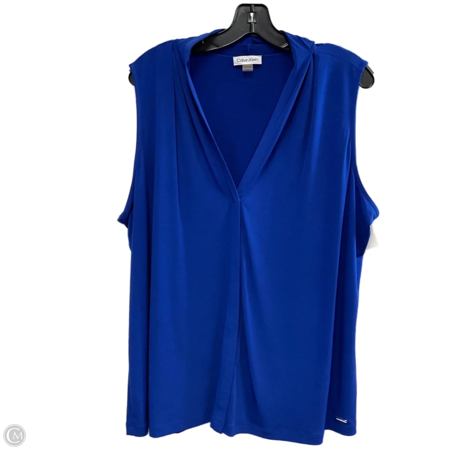 Blouse Sleeveless By Calvin Klein In Blue, Size: 1x