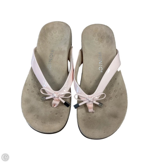 Sandals Flip Flops By Vionic In Pink, Size: 8