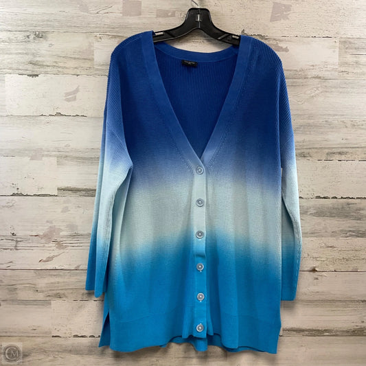 Sweater Cardigan By Talbots In Blue, Size: 1x
