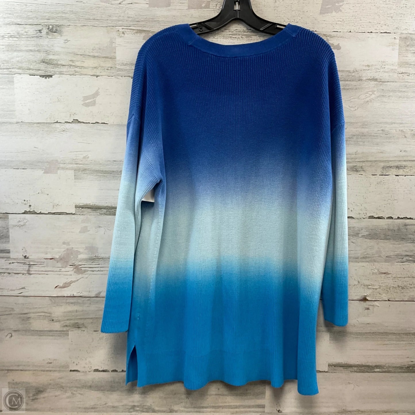 Sweater Cardigan By Talbots In Blue, Size: 1x