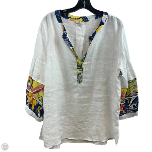 Blouse 3/4 Sleeve By John Mark In White, Size: L