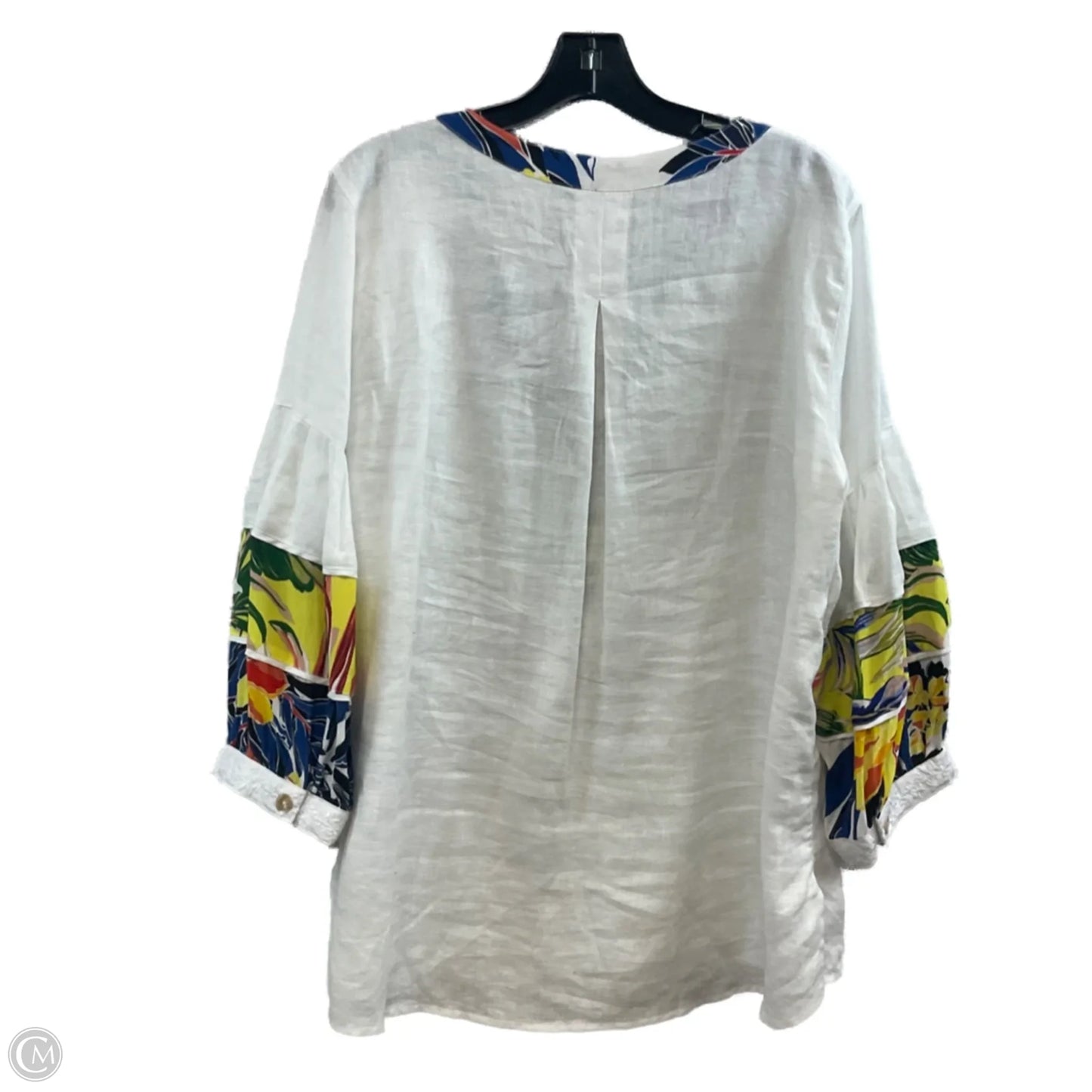 Blouse 3/4 Sleeve By John Mark In White, Size: L