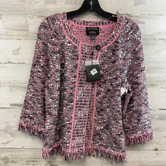 Jacket Designer By St John Knits In Pink, Size: M