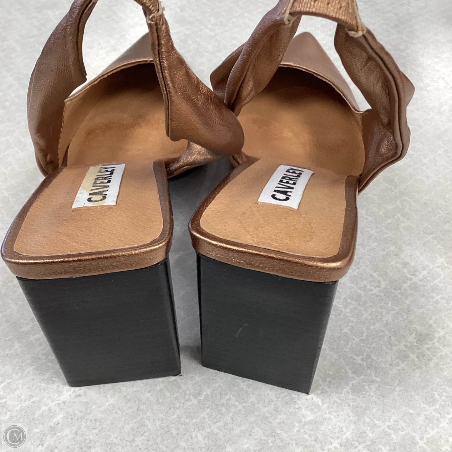 Shoes Heels Block By Anthropologie In Bronze, Size: 8.5