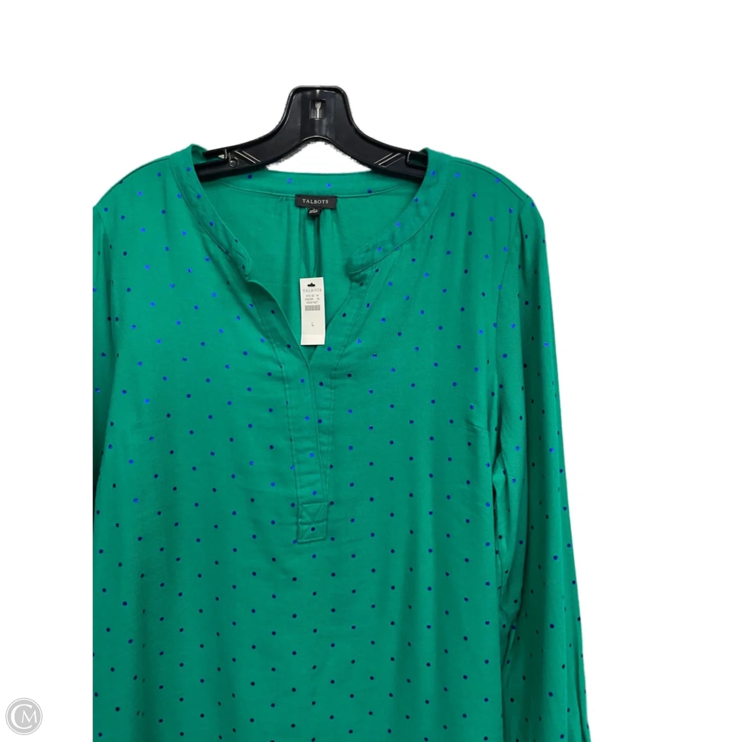Tunic 3/4 Sleeve By Talbots In Green, Size: L