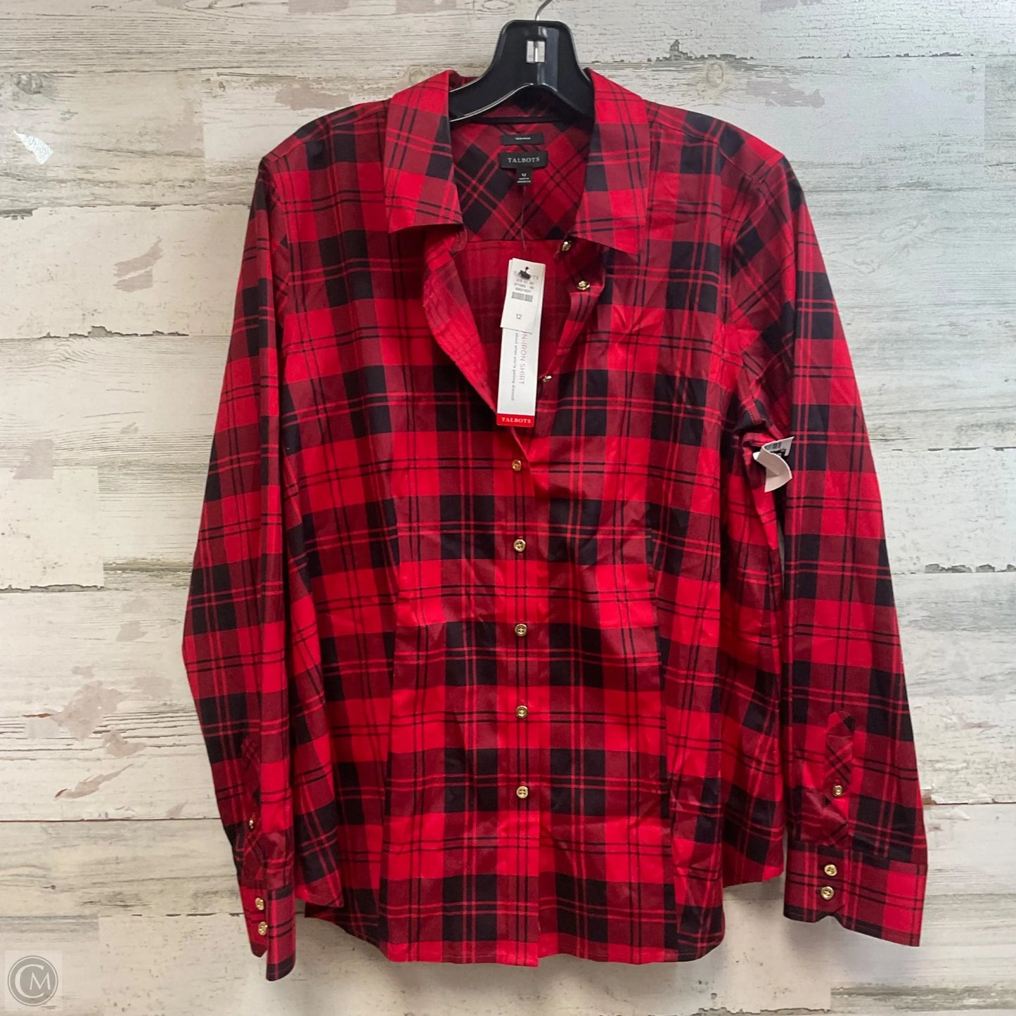 Blouse Long Sleeve By Talbots In Red, Size: L