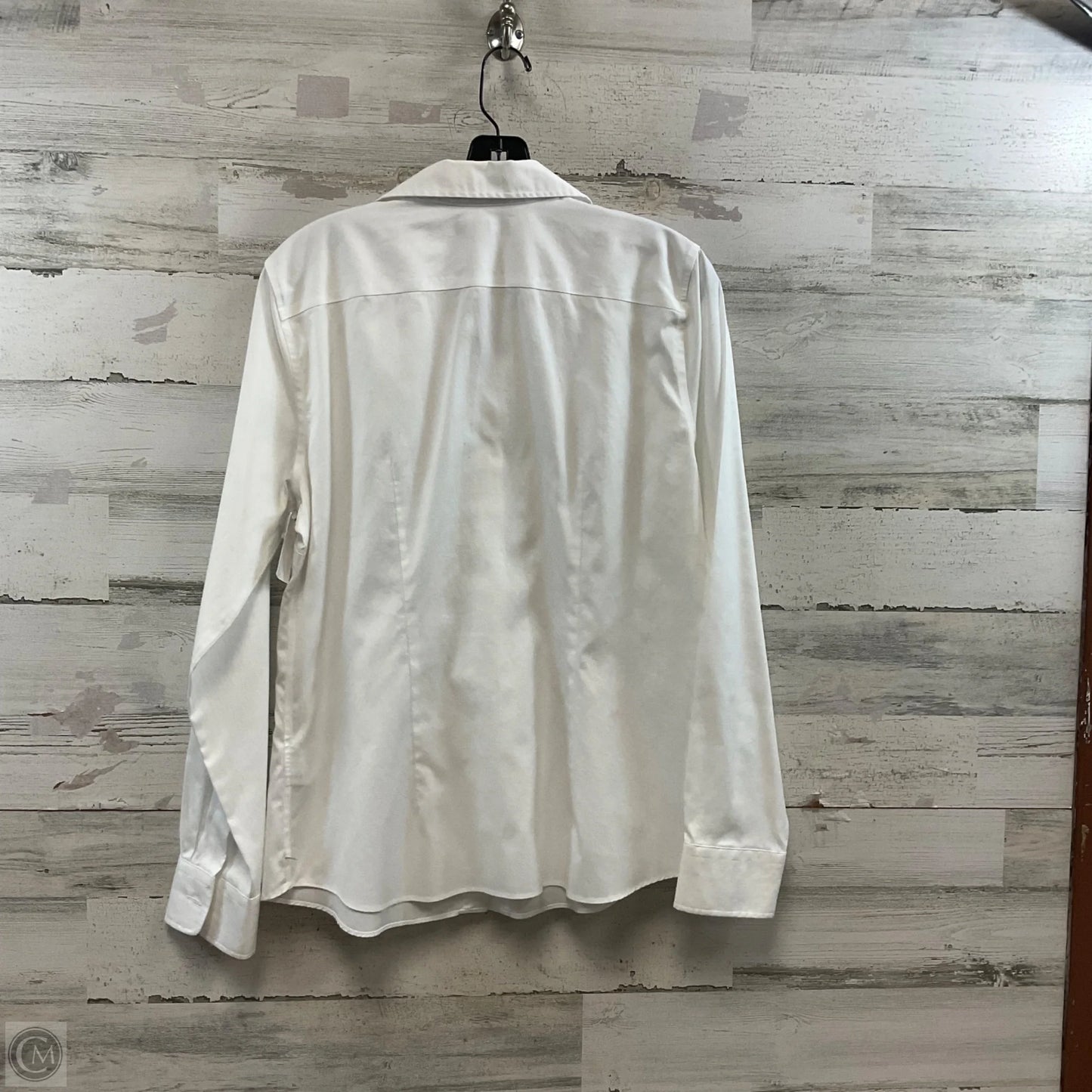 Blouse Long Sleeve By Lands End In White, Size: L