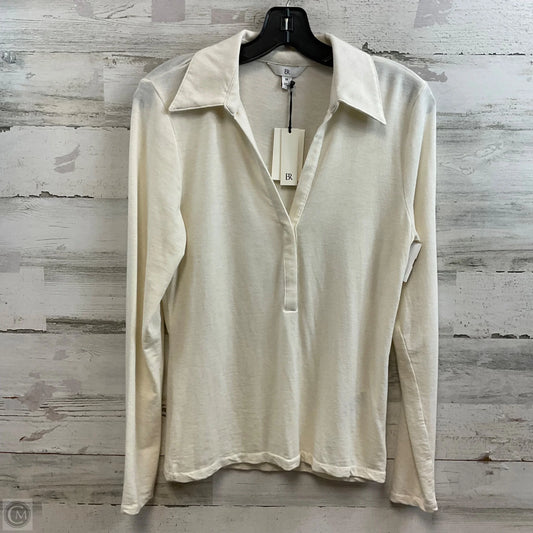 Top Long Sleeve By Banana Republic In Cream, Size: M