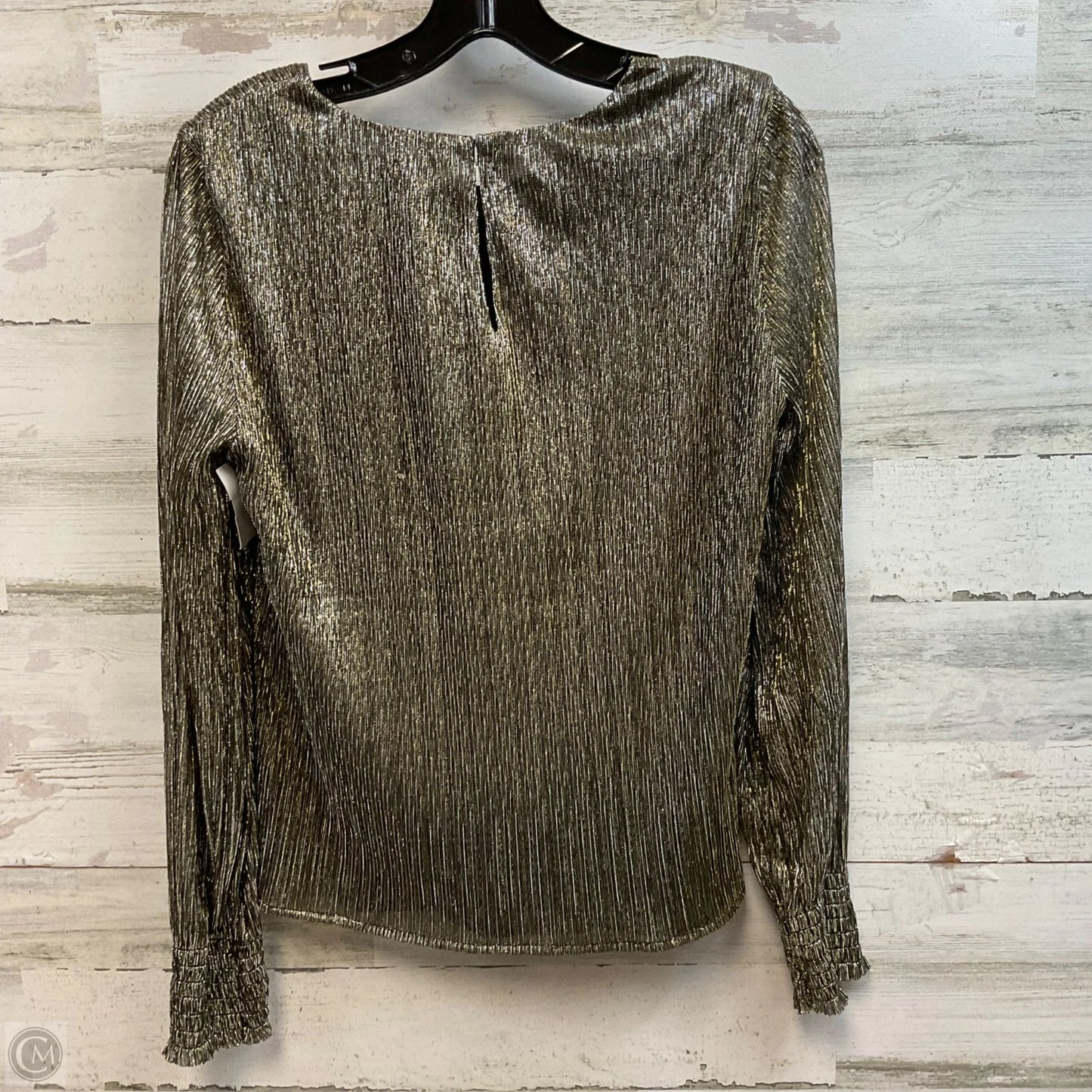 Blouse Long Sleeve By Banana Republic In Gold, Size: S