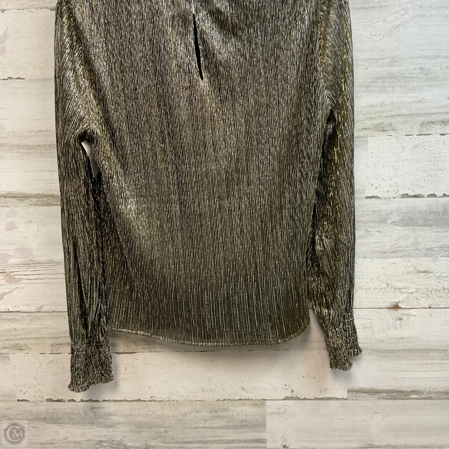 Blouse Long Sleeve By Banana Republic In Gold, Size: S