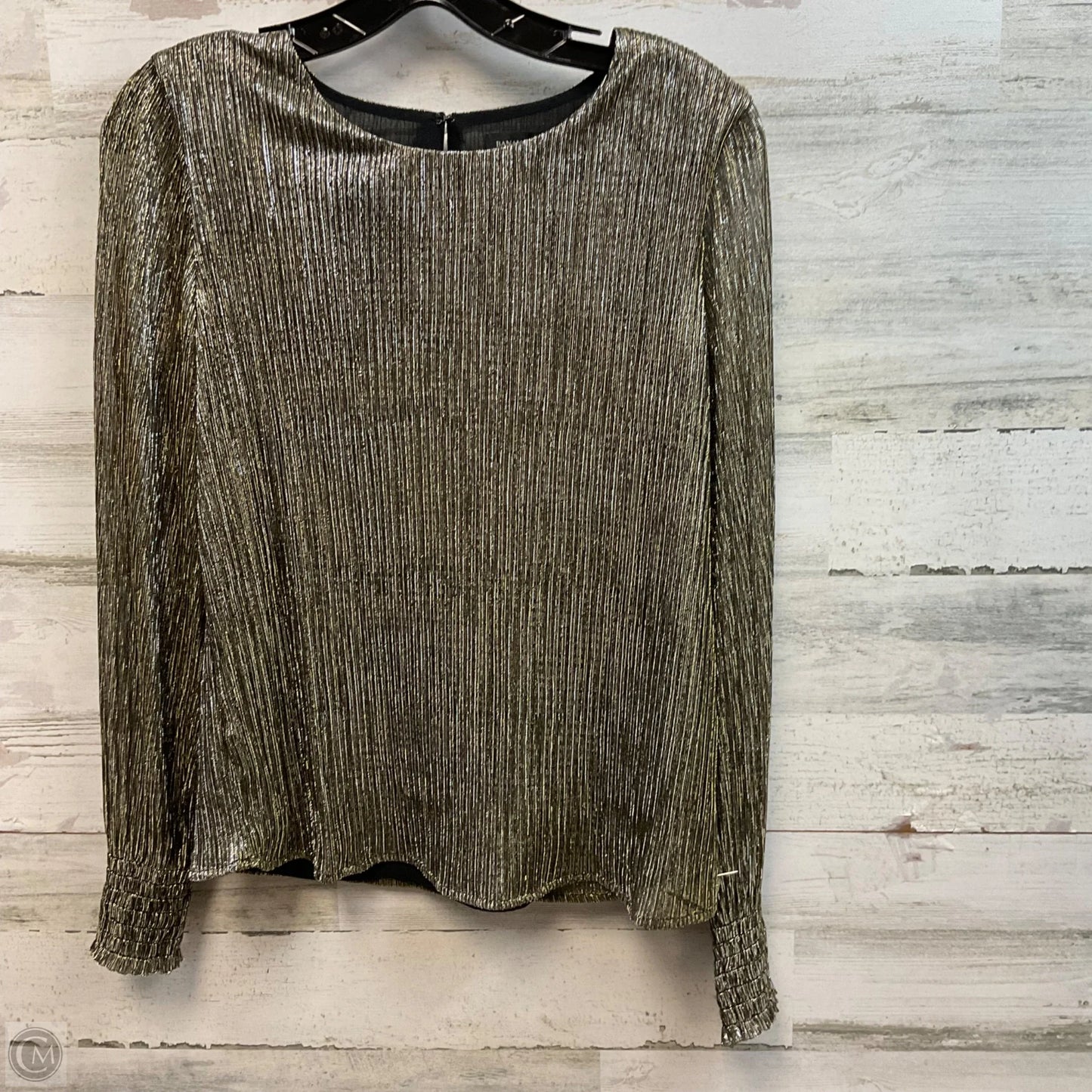 Blouse Long Sleeve By Banana Republic In Gold, Size: S