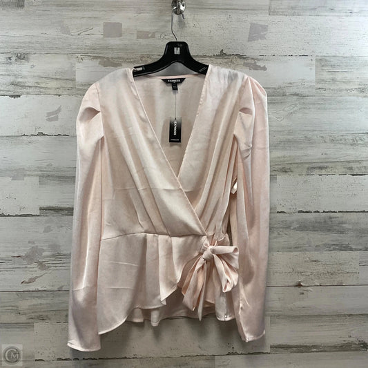 Blouse Long Sleeve By Express In Pink, Size: L