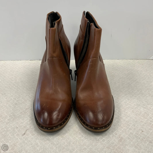 Boots Ankle Heels By Paul Green In Brown, Size: 8