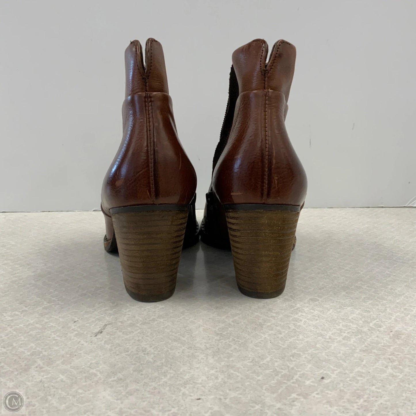 Boots Ankle Heels By Paul Green In Brown, Size: 8