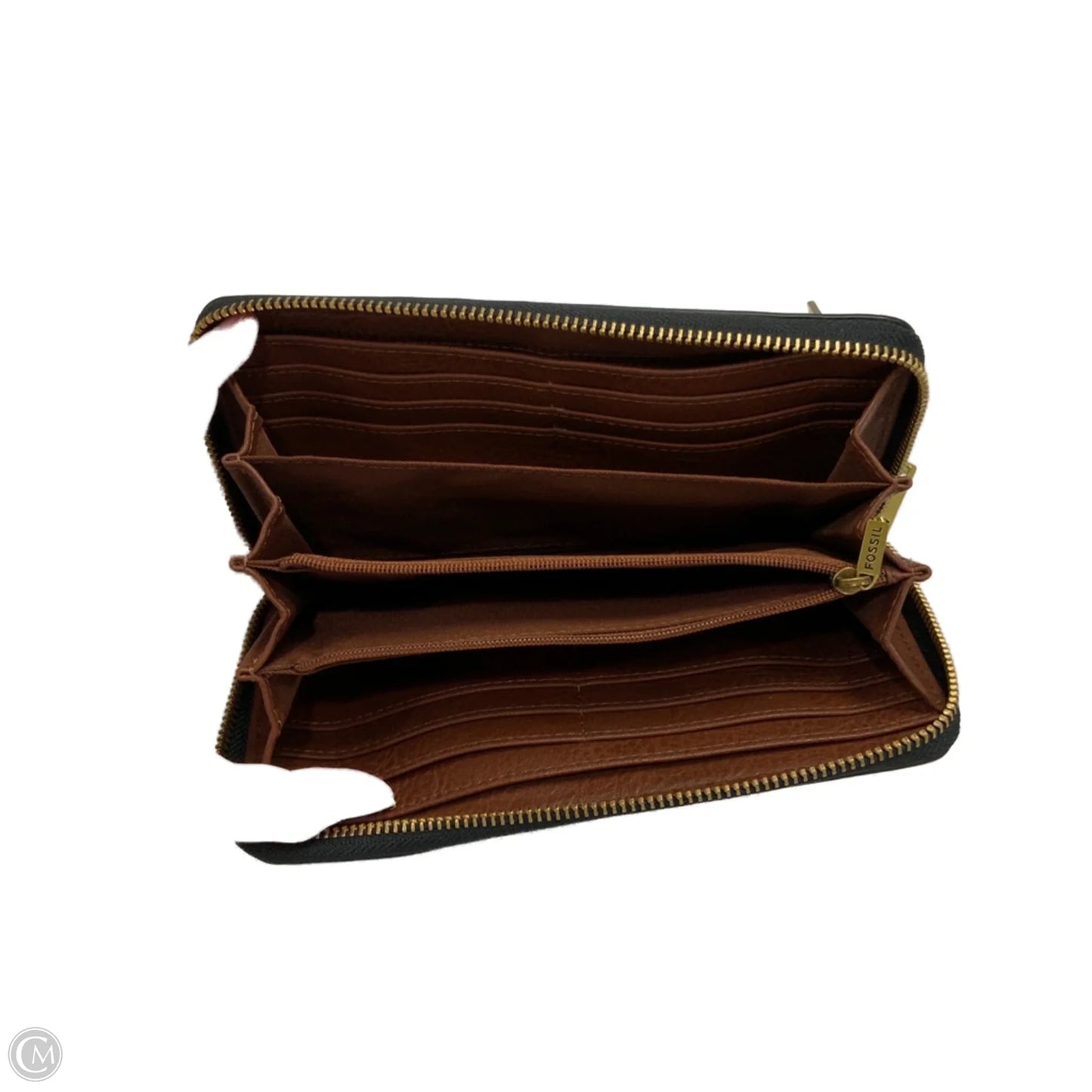 Wallet Leather By Fossil, Size: Medium