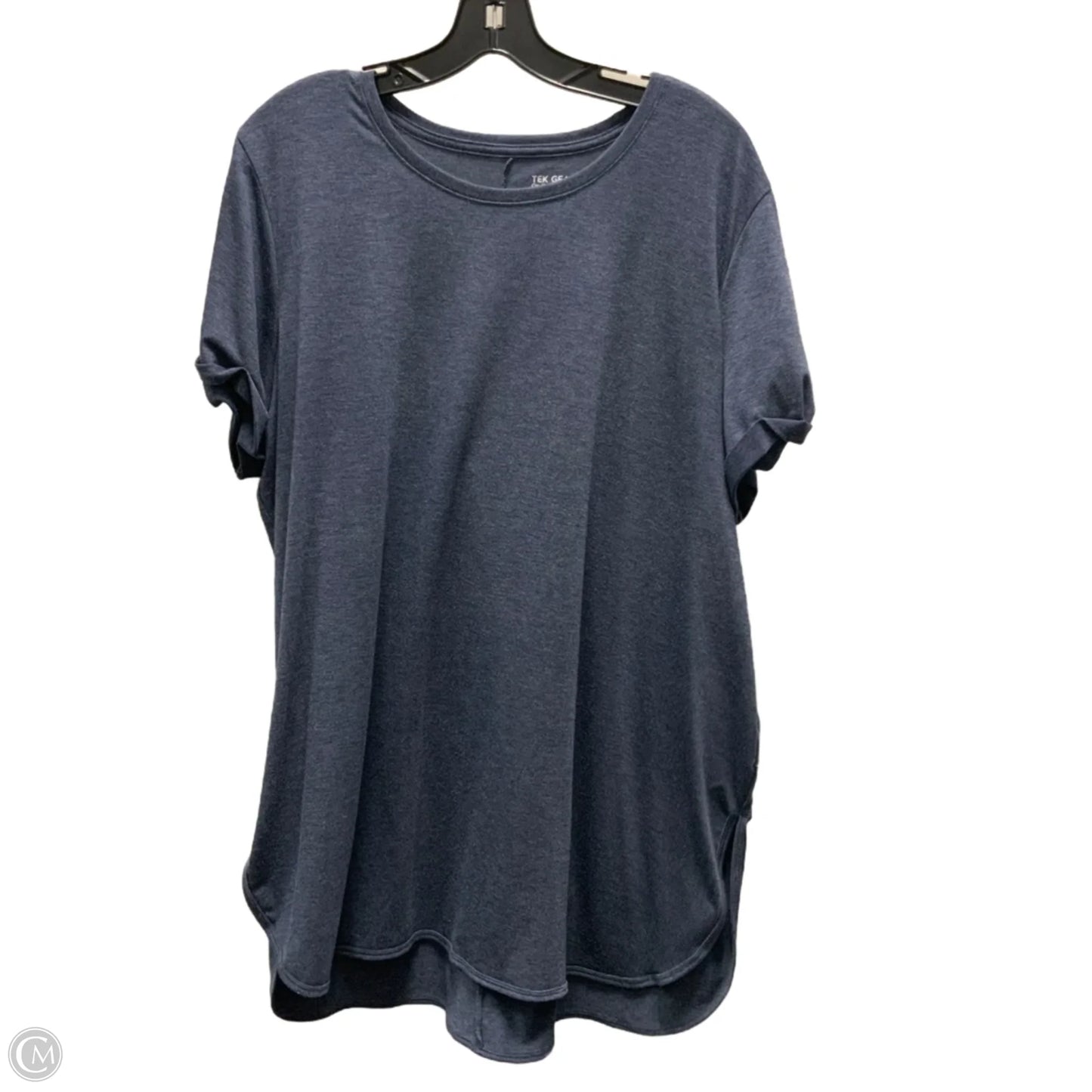 Athletic Top Short Sleeve By Tek Gear In Blue, Size: 1x