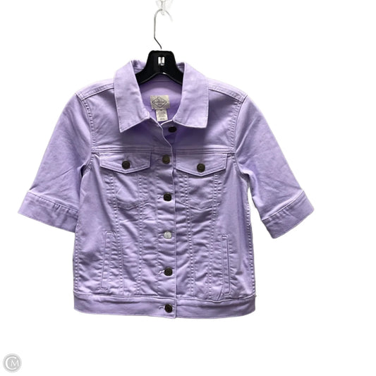 Jacket Denim By St Johns Bay In Purple Denim, Size: Xs