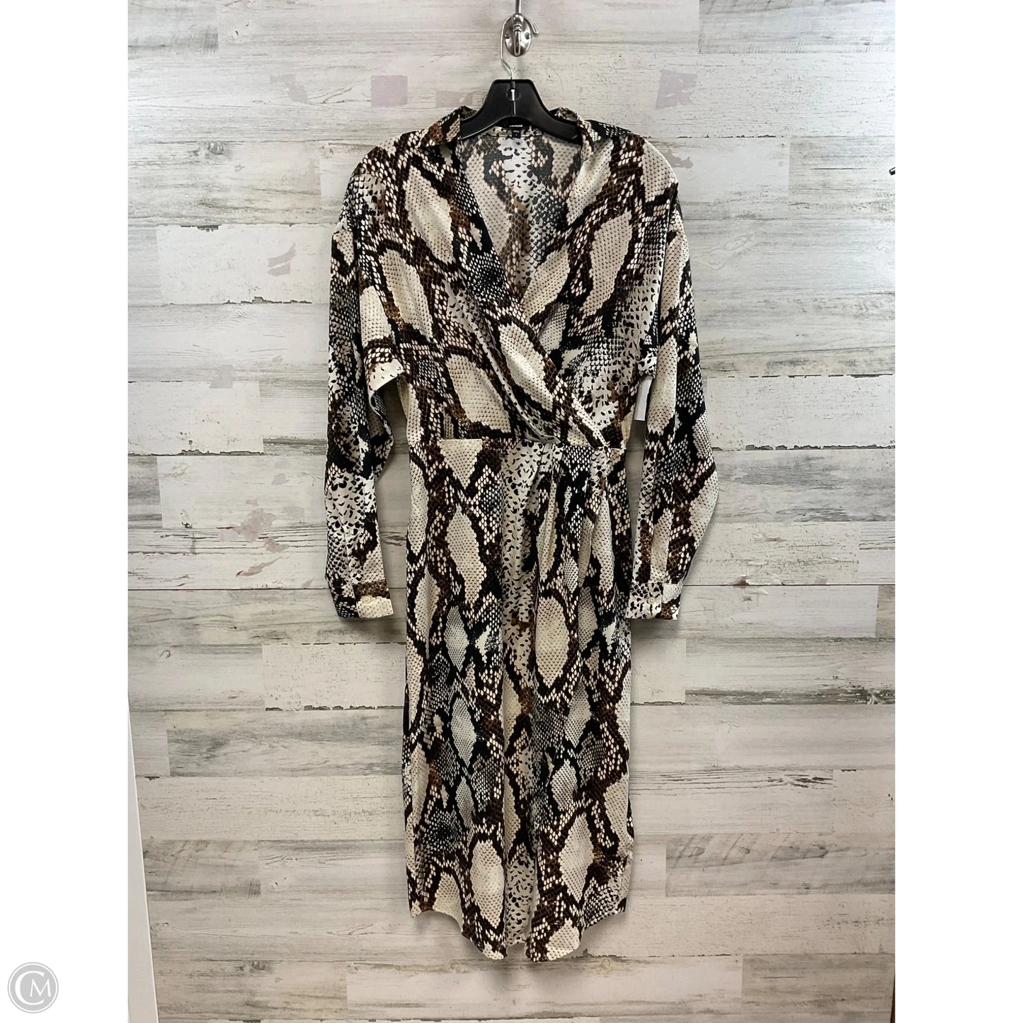 Dress Casual Midi By Express In Brown, Size: S