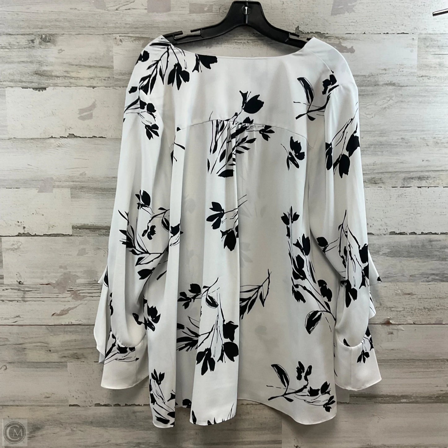 Blouse 3/4 Sleeve By Vince Camuto In White, Size: 2x