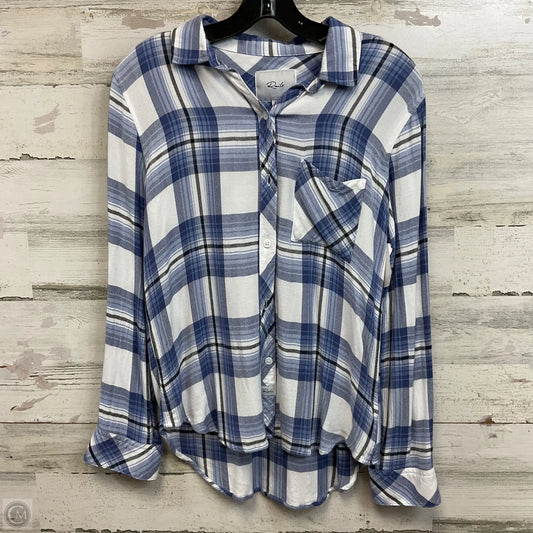 Blouse Long Sleeve By Rails In Blue, Size: Xs