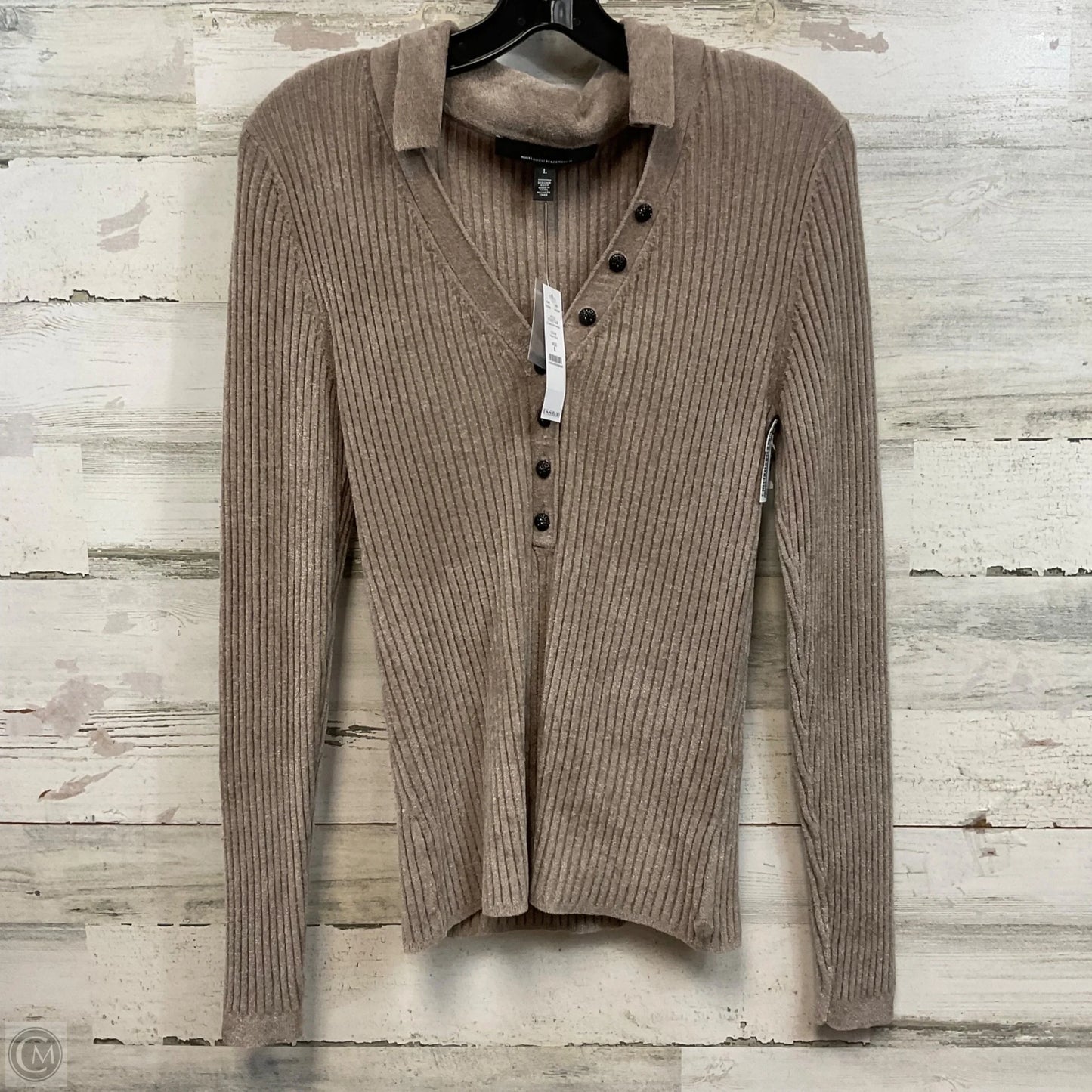 Top Long Sleeve By White House Black Market In Brown, Size: L